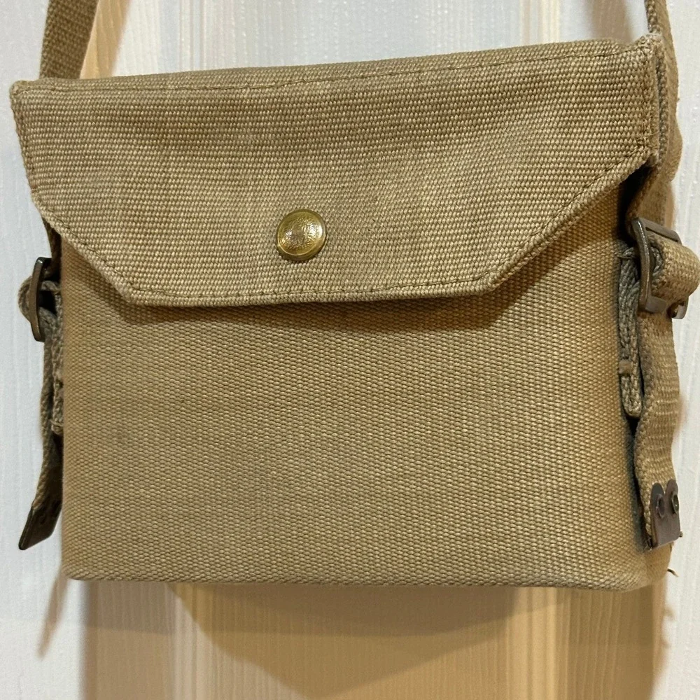 Vintage Military‎ Style Khaki Canvas Crossbody Bag Utility Pouch Tactical Small